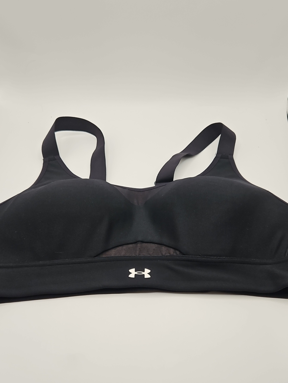 Under Armour Black Padded Support Sports Bra with Mesh Insert Large